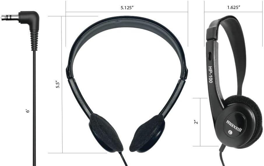 Maxell Teachers 24-Pack Stereo Headphones – Superior Comfort & 6-Foot Wired Flexibility for Classrooms, Padded Ear Cushions for Extended Use, Adjustable Headband for All Sizes, Lightweight Design for Effortless Portability, Durable Audio Solution Tailored for Educational Excellence