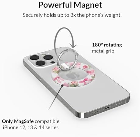Transform Your i Phone 16, 15, 14, 13, 12 with VELVET CAVIAR’s Amethyst Purple Leopard Mag Safe-Compatible Grip – Stylish Magnetic Ring Holder & Adjustable Stand for Effortless Hands-Free Viewing, Secure Texting, and Enhanced Usability – Elevate Your Mobile Experience with Durable, Lightweight, and Customizable Accessory