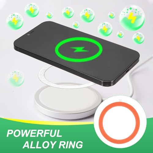 Universal Magnetic Adapter Ring Kit – 12 Ultra-Thin Yellow Metal Stickers for Enhanced Phone Case Compatibility and Wireless Charging Efficiency – Secure Adhesive Solution for Magnetic Mounts and Accessories – Easy Installation for Maximum Grip and Stability
