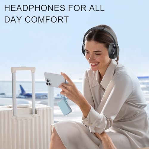 ZIHNIC Wireless Over-Ear Headphones with Active Noise Cancelling – Experience Unmatched Immersion with Ergonomic Comfort and Extended Battery Life for Music, Gaming, and More – Sleek Black Design with Low Latency for Flawless Audio Enjoyment