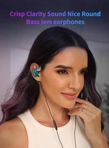 YINYOO KBEAR KS1 Wired In-Ear Monitors – Premium High-Resolution Noise-Canceling Earbuds for Musicians and Audiophiles – Unmatched Bass Performance and Crystal Clear Audio – Ergonomically Designed for Comfort and Wide Device Compatibility – Ideal for Live Performances and Everyday Listening