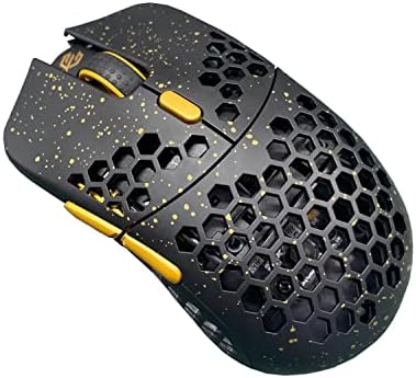 Gwolves Hati HTS Ultralight Honeycomb Wired Gaming Mouse – 48 g Precision with 16,000 DPI Sensor, Low Latency, Anti-Interference, 6 Customizable Buttons, On-Board Memory for PC/Mac/Laptop – Stardust Golden Small Edition for Maximum Speed and Comfort