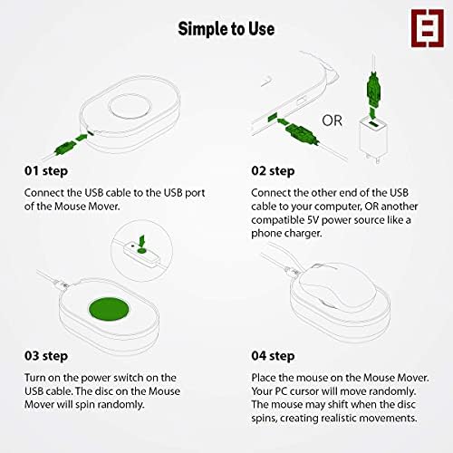 Revolutionize Your Workflow with the TECH8 USA Mouse Mover – Undetectable Jiggler for Laptops & PCs, Plug-and-Play Convenience, Random Movement Patterns, Patented Technology, Fun 3 D Hologram Alien Design, Enhanced Compatibility for Seamless Productivity, Perfect Work from Home Accessory