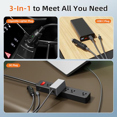 Starlink Mini Power Cable 10FT, 3-in-1 USB-C to DC Car Power Cord, Cigarette Lighter Adapter Cable 100W 12-24V Waterproof Barrel Jack for Starlink Mini – Enhanced Compatibility and Speed