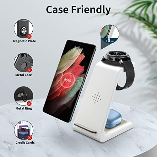 Revolutionary 3-in-1 Qi-Certified Fast Wireless Charging Station for Samsung Devices – Ultimate Portable Charger for Galaxy S20, Note 10, S9, S8 & Galaxy Watch – Sleek, Compact Design for Effortless Multi-Device Charging and Superior Compatibility