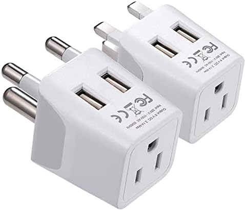 Compact Dual USB Travel Adapter for Effortless Charging in Australia, New Zealand, and China – Essential Type I Plug for Phones, Tablets, and Cameras – Quick Charge Capability with Universal Compatibility for Hassle-Free Global Adventures