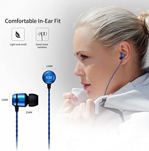 Sound MAGIC E50 Wired Earbuds – Premium Hi-Fi In-Ear Monitors with Noise Isolation and Comfortable Fit – Perfect for Music Lovers, Musicians, and Audiophiles – Ergonomic Design, Enhanced Device Compatibility, and Exceptional Sound Quality in Striking Blue Finish
