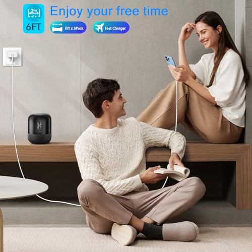 Rapid Charge Trio: 20 W USB-C Charger Block Set with 6 FT Cables for i Phone 16/15 & i Pad Pro – Ultimate Fast Charging Solution for Apple Devices, Enhanced Compatibility & Portability