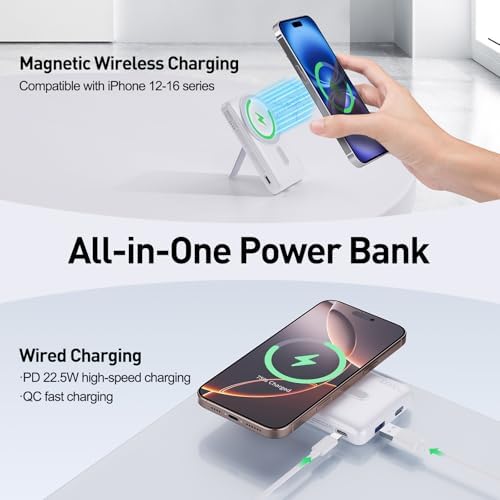 Revolutionize Your Charging Experience with the 2025 Magnetic Wireless 10000 m Ah Power Bank – Effortless Fast Charging at 22.5 W for i Phone 16/15/14/13/12 Models – Sleek, Portable Design with Built-in LED Display for Instant Battery Monitoring and Enhanced Compatibility