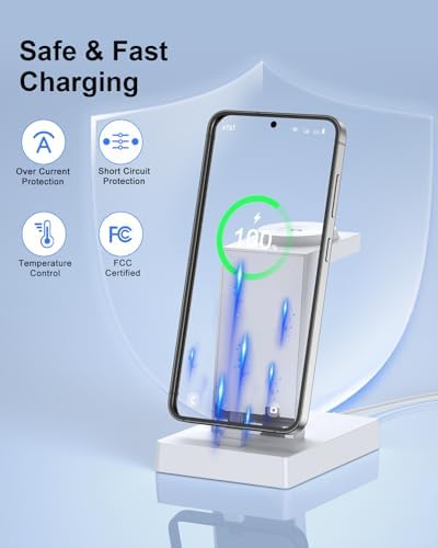 NANAMI 3-in-1 Fast Charging Station: 30 W USB-C Dock for Samsung Galaxy & i Phone Devices – Seamless Power Hub for Galaxy Watch 7/6/5/4/3, Galaxy S25/S24/S23/S22/Note20/A55/A54, and i Phone 16/15 with Dedicated Galaxy Buds Charger – Elevate Your Charging Efficiency and Reduce Clutter