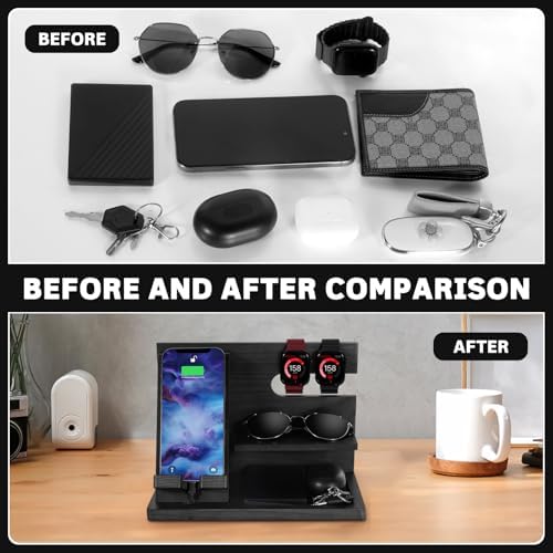 Premium 3-in-1 Wooden Charging Stand for i Phone 16/15/14/13/12 & Apple Watch – Ultimate Nightstand Organizer for Men – Ideal Gift for Dad, Husband, Boyfriend, or Son – Enhanced Speed & Compatibility with Air Pods – Perfect for Father’s Day, Anniversaries & Holidays – Stylish & Functional i Phone Charger Station for All Apple Devices – A Must-Have Tech Accessory for the Modern Man – Elevate Your Gifting with This Unique Natural Wood Design – Effortlessly Charge Your i Phone, Apple Watch, and Air Pods in One Sleek Station – Standby Mode Convenience Meets Aesthetic Appeal – Perfect for Home or Office Use – Impress Your Loved Ones with a Thoughtful and Practical Gift that Combines Style and Utility – The Go-To Choice for Apple Enthusiasts Seeking Quality & Performance in Charging Solutions.