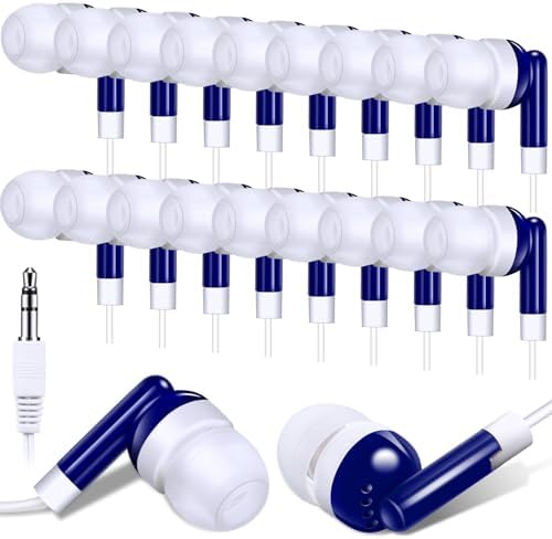 Bulk Konohan 100-Piece Earbuds – Individually Packaged 3.5 mm Headphones for Educational Settings – Lightweight, Durable Student Earphones Designed for Comfort in Classrooms, Libraries, and Learning Environments – Hygienic Black Design for Extended Use and Enhanced Focus