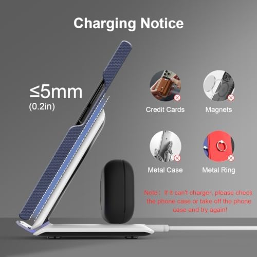Fast Wireless Charging Pad for Samsung Galaxy Z-Fold Series – 15 W 2-in-1 Charger with PD Adapter for Galaxy Z Fold 6/5/4/3, S24/S23/S22, Note20 Ultra, and Galaxy Buds2 Pro/2/Live – Sleek White Design for Enhanced Compatibility and Efficiency – Perfect for Busy Lifestyles