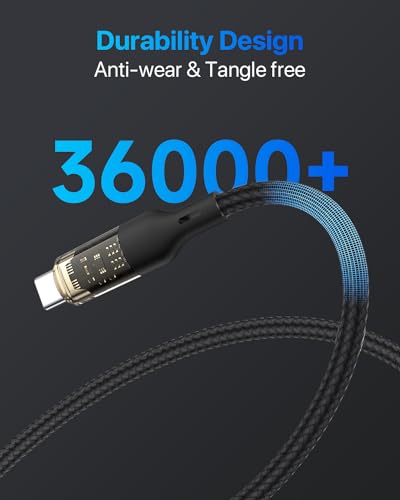 Transform Your Charging Setup with SOOPII 240 W USB C to USB C Cable – 10 ft Durable Power Cable Featuring LED Display for Fast Charging Mac Book Pro, i Phone 16/15 Pro Max, Galaxy S23 Ultra & More – High-Performance, Versatile Design for All Devices
