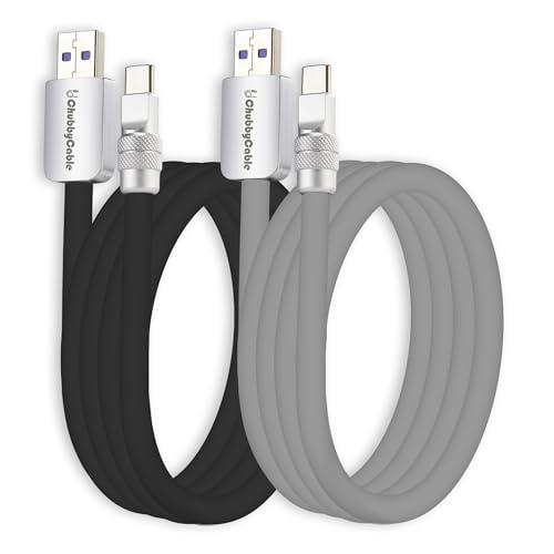 Ultra-Durable Chubbycable Couple 2-Pack: High-Speed 240 W Silicone Charging Cables for i Phone 16/15, i Pads & Galaxy Devices – Flexible 4.9 FT Length in Stylish Dark Blue & Orange for Optimal Performance and Reliability