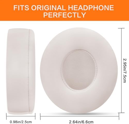 Upgrade Your Beats Solo 2 & 3 Experience with GVOEARS Premium Thicker Memory Foam Ear Pads – Exceptional Comfort & Noise Isolation, Durable 3 M Adhesive for Secure Fit, Stylish Grey Cushions for Enhanced Audio Performance and Long-Lasting Use – Perfect Headphone Accessories for Wireless & Wired Models