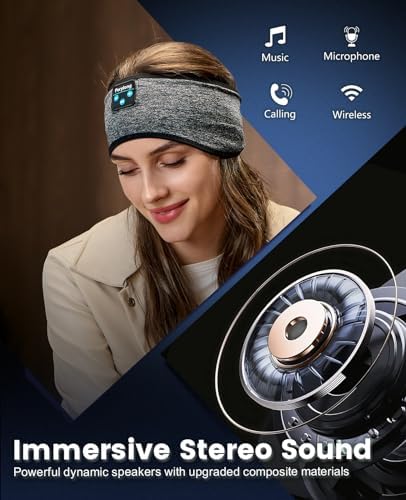 Ergonomic Bluetooth Sleep Headphones: Wireless Sports Headband with Hi-Fi Stereo Sound for Ultimate ASMR Relaxation – Lightweight, Cozy Audio Solution for Men and Women, Perfect for Meditation and Restful Sleep