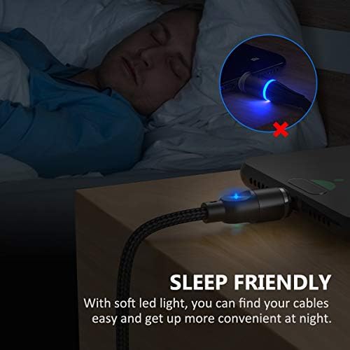 A.S 3-in-1 Magnetic Charging Cable for Enhanced Connectivity – Fast Charging and Data Sync for Micro USB, USB C, and i-Product Smartphones – Versatile 3.3 ft & 6.6 ft Lengths, Durable Black Design for Efficient Power Delivery and Hassle-Free Use