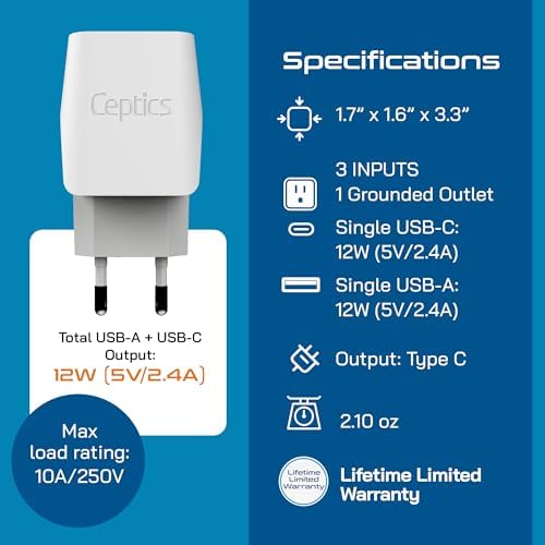 Compact Dual USB Travel Adapter for Effortless Charging in Australia, New Zealand, and China – Essential Type I Plug for Phones, Tablets, and Cameras – Quick Charge Capability with Universal Compatibility for Hassle-Free Global Adventures