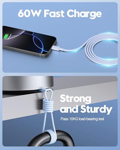 20 W Fast Charger Bundle for i Phone 16 Series & i Pad Models – Dual USB-C Wall Charging Blocks with 3 FT Cable for Lightning-Fast Device Power-Up and Enhanced Compatibility with Air Pods – Ideal for Busy Lifestyles and Travel
