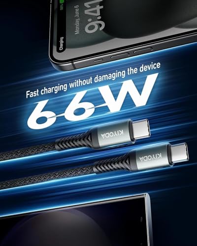 USB C Cable Coiled 6FT 2Pack, Braided USB A to Type C Charger Cable for Car 66W Fast Charging Cord Compatible with iPhone 16 15, iPad, Samsung Galaxy, Google Pixel, Moto, TCL, LG Phones – Enhanced Compatibility and Speed