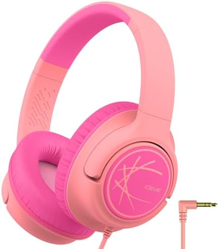 i Clever Kids Headphones: Safe 85 d B Volume Limit, Ergonomic Foldable Design, Superior Stereo Sound, 3.5 mm Jack Compatibility – Ideal for Travel, School & Home Use – Stylish Blue-Green for Boys & Girls