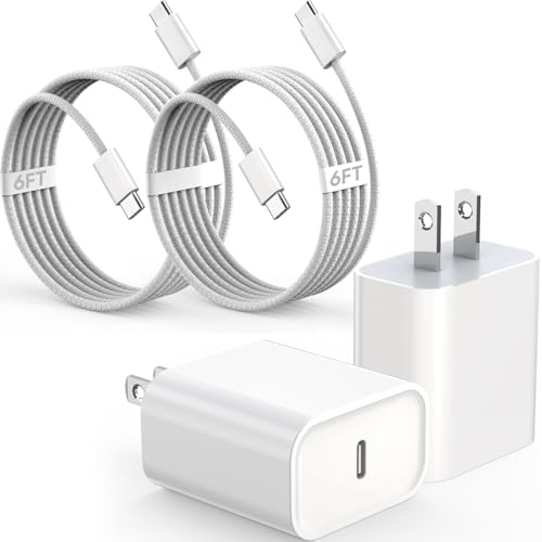 Elevate Your Charging Game: Fast 20 W USB-C Charger & 6 FT Woven Cable Bundle for i Phone 16/15, i Pad Pro & More – Durable & Flexible Dual-Pack for Home and Office Convenience