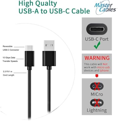 Master Cables Premium USB-C Cable for G-Technology G-Drive – 1 Meter High-Speed Data Transfer & Power Cord – Ideal for G-Drive USB-C, Mobile USB-C, SSD R-Series, Armor ATD, Pro Drives – 3.3 ft Enhanced Performance & Reliability for Seamless Connectivity