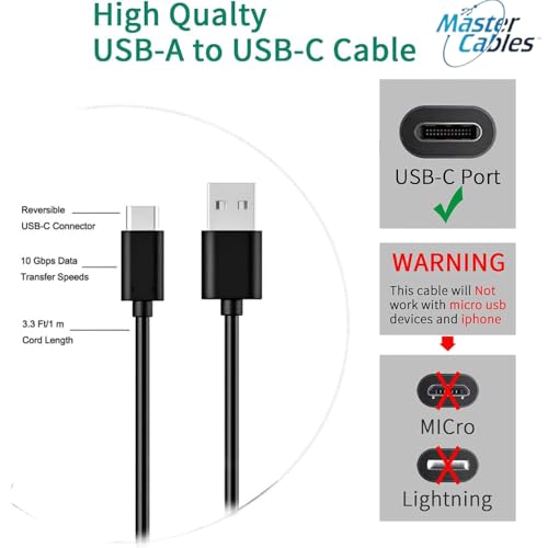 Master Cables Premium USB-C Charging Cable for Bose Audio Devices – Fast Charging, Enhanced Compatibility for Ultra Open Earbuds, Quiet Comfort Headphones, QC Earbuds II, and More – Durable, Lightweight Design for On-the-Go Use and Tangle-Free Experience