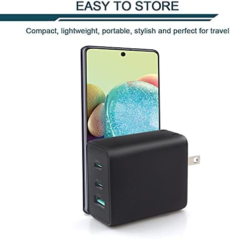 EERSY 65 W Ga N 3-Port Fast Wall Charger – Ultra-Compact USB-C Adapter for Go Pro, Lenovo Think Pad, HP Chromebook, Galaxy, Pixel & Type-C Devices – High-Speed Multi-Device Charging with Advanced Safety Features