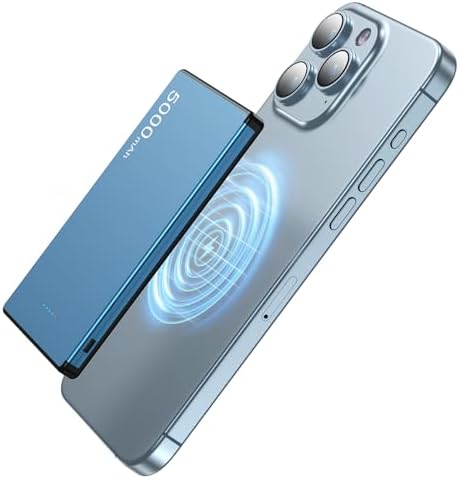 Ultra-Slim Magnetic Power Bank – 10,000 m Ah Portable Charger with Built-In Cable for i Phone 15/14/13/12 – Fast 20 W USB-C Two-Way Charging, Lightweight & Compact Design in Stylish Gray – Essential Travel Power Solution