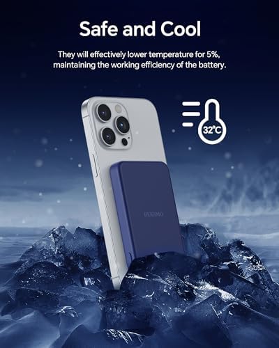 Slim Magnetic Wireless Power Bank 10000 m Ah – Fast Charging Portable Charger with USB-C PD 22.5 W, LED Display for i Phone 16/15/14/13/12/11 – Navy Blue, Enhanced Performance & Compatibility for On-the-Go Charging