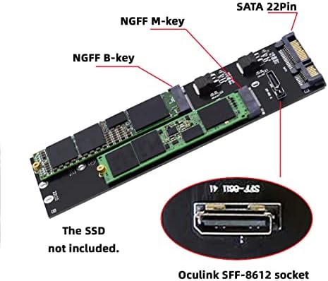 Maximize SSD Performance with NFHK M.2 to Oculink Adapter – Dual 2-to-2 PCIe NVME/AHCI Connector for Enhanced Speed | Supports 2230/2242/2280/22110 mm Drives | Ideal for High-Performance Gaming & Content Creation | Plug-and-Play Installation for Seamless Upgrades | Durable, Compact Design for Reliable Connections