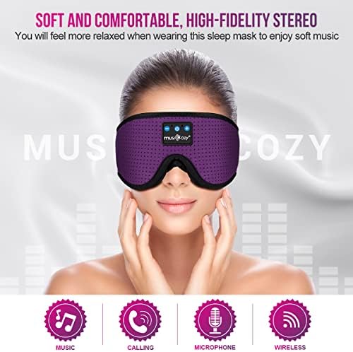 Ultimate Bluetooth Sleep Mask with High-Definition Sound: Perfect for Side Sleepers Seeking Unmatched Comfort and Entertainment – Experience Enhanced Connectivity, Crisp Audio, and Stylish Relaxation for Restful Nights and Mindful Moments – Ideal Gift for Music Lovers and Meditative Souls