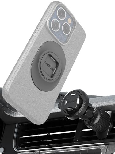 sincetop Car Phone Mount with Instant Quick Release Series Q[Quad] – 360° Adjustable Dashboard Phone Holder, One-Second Detach, Compatible with iPhone/Samsung – Enhanced Compatibility and Speed