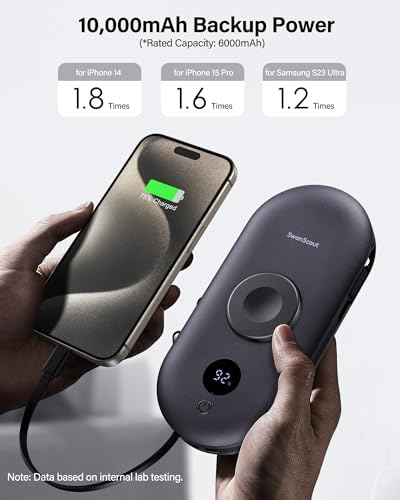High-Capacity 10000 m Ah Power Bank with Built-in AC Wall Plug – Ultra-Fast Charging Solution for i Phone, Apple Watch, Air Pods, i Pad, and More – Compact Portable Charger for On-the-Go Power Needs – Enhanced Compatibility for All Your Devices