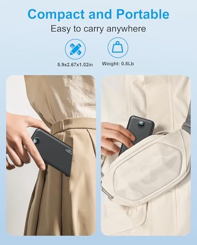 Ultra-Fast Portable Phone Charger with 12000 m Ah Capacity – All-in-One Power Bank with Integrated Cables, Wall Plug, and LED Display for i Phone, i Pad, Samsung – Essential Travel Companion for Uninterrupted Connectivity