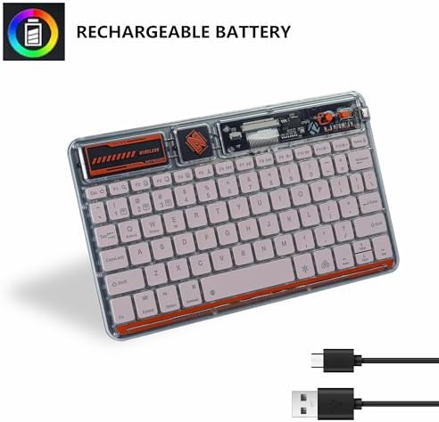 Compact Bluetooth Keyboard for On-the-Go Typing | Rechargeable 10-Inch Wireless Keyboard for Android, i OS & Windows Devices | Sleek, Lightweight Design for Effortless Portability | Perfect for Tablets & Smartphones | Enhance Your Mobile Productivity with Quiet Typing Experience