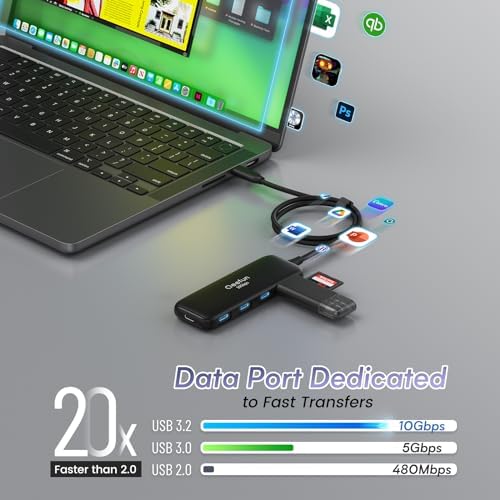 Revolutionize Your Connectivity with the Qeefun 4-Port USB 3.0 Hub – High-Speed 5 Gbps Data Transfer, Individual LED Power Switches, and 2 ft Extension Cable for Ultimate Flexibility – Perfect USB Splitter for Laptops, PCs, i Macs, and More! Enhance Your Workspace Efficiency and Control Multiple Devices Effortlessly!