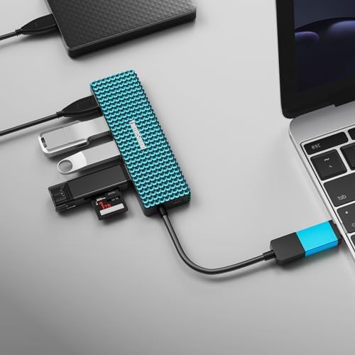 Chic Pink USB to USB-C Hub Adapter – Yaimh Sound 3.0 Multi-Port for Seamless Device Connectivity – Perfect for PC, Mac Book, and More – Experience High-Speed Data Transfer for Flash Drives, Keyboards, Mice, Cameras, and Gaming Gear – Enhance Your Productivity and Style