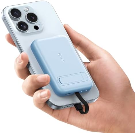 Ultimate Portable Power Bank for Apple Watch & i Phone – 5200 m Ah Magnetic Wireless Charger with Built-in Cable, Slim Travel Battery Pack for Apple Watch Series 9/Ultra2/8/7/6/SE/5 & i Phone Models 14/13/12/11/XR/8/7/6 s – Fast Charging for Active Lifestyles