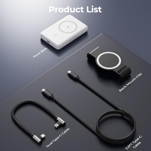 Magnetic Wireless Power Bank for i Phone & Nintendo Switch – 10,000 m Ah 20 W PD Fast Charging Battery Pack with LED Indicators for Enhanced Gaming and Travel Compatibility – Secure Detachable Clip for Uninterrupted Playtime, Supports i Phone 12-16 and Qi Devices – Safe Charging with Intelligent Protection Features