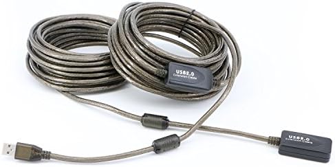 PASOW 50-Foot USB 2.0 A Male to A Female Active Extension Cable with Signal Booster and LED Indicator – Optimal High-Speed Data Transfer for Printers, Keyboards, Game Consoles, and More – Perfect for Home & Office Connectivity Solutions