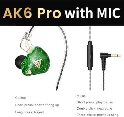 AK6 PRO Wired Gaming Earbuds 2 Pack – Immerse Yourself in Hi-Fi Sound with 10 mm Dynamic Drivers, Deep Bass, and Advanced Noise Cancellation – Ergonomically Crafted for Ultimate Comfort in Stylish Black and Purple Finish, Universally Compatible with All Devices