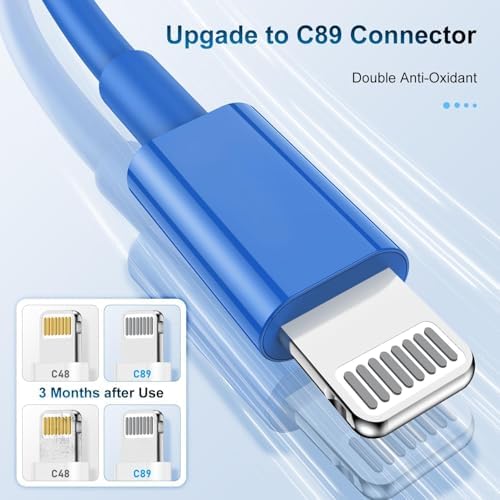 Premium 3-Pack Apple MFi Certified Lightning to USB Charger Cables – 6 FT Durable Fast Charging Cords for i Phone 13/12/11/11 Pro/11 Max/X/XS/XR/XS Max/8/7/6 – Enhanced Performance and Extended Reach for Seamless Device Connectivity