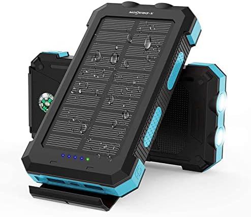 X-DRAGON 24000 m Ah Solar Power Bank – High-Capacity Portable Charger with Dual USB Output for Smartphones and Cameras, Ideal for Outdoor Adventures and Camping – Lightweight, Durable, and Weather-Resistant Design with Built-in Solar Panels for Continuous Power Supply