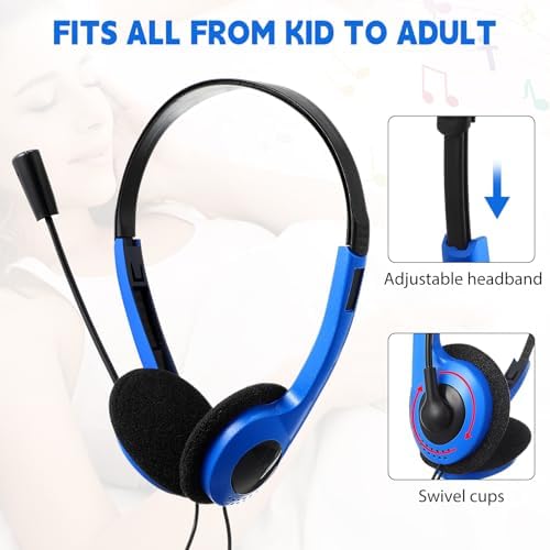 Yunsailing 30-Pack Classroom Headphones with Microphone – Lightweight, Adjustable On-Ear Earphones for Enhanced Student Engagement | Perfect for School, Remote Learning & Group Activities | Durable 3.5 mm Jack for Clear Audio Communication