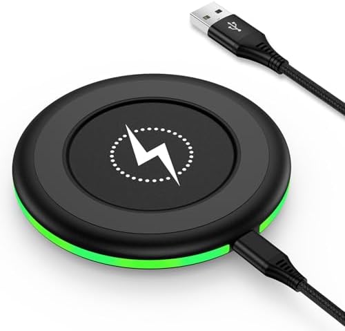 High-Speed 15 W Wireless Charging Pad for Samsung Galaxy S25 Edge, S24 Ultra, Z Flip 7, Google Pixel 9 Pro, and More – Compact, Travel-Friendly Design with Advanced Safety Features and Intelligent Speed Adjustment – USB-C Cable Included – Ultimate Fast Charging Solution for All Compatible Devices