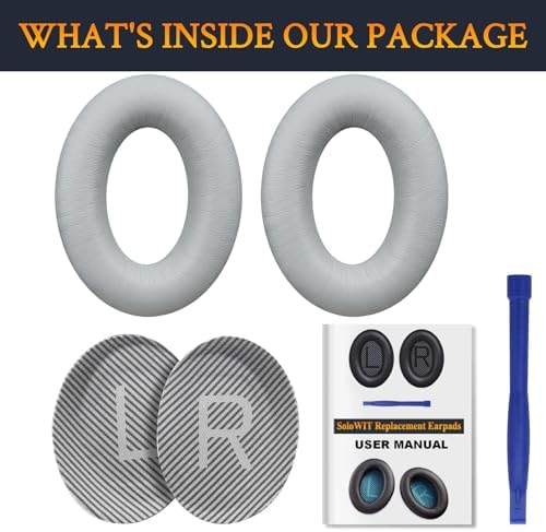 Ultimate Comfort Earpads for Bose QC35 & QC35 II – Luxurious Leather Design with Superior Noise Isolation Foam and Enhanced Thickness for Optimal Listening – Stylish Grey Replacement Cushions to Revitalize Your Headphones