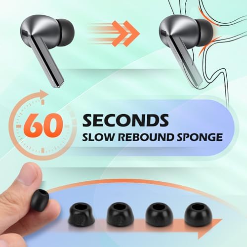 Transform Your Listening Journey: Premium Memory Foam Ear Tips for Samsung Galaxy Buds 3 Pro – Ergonomic Anti-Slip Design with Protective Dust Mesh for Enhanced Noise Isolation, 3 Pairs (XL, Black) – Tailored Comfort and Perfect Fit for Effortless Charging Case Storage